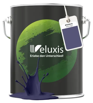 Produktbild von Wandfarbe Grau Blau Matt Innenfarbe – Deckkraft Klasse 1, VOC-frei, Ohne Grundierung, Tropfarm – Wohnzimmer & Schlafzimmer – 5L – Veluxis (Slate Indigo)
