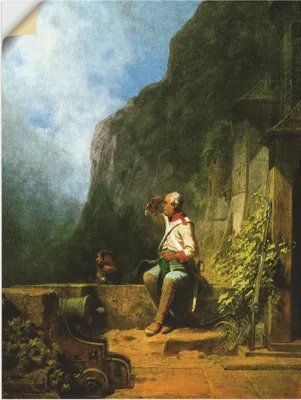 Produktbild von ARTland Wandbild, selbstklebend Strickender Wachtposten. Um 1855 Größe: 45x60 cm