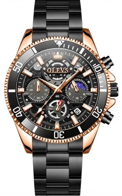 Immagine prodotto di Orologio da uomo OLEVS BM-41629 oro rosa e nero con cronografo KP41629