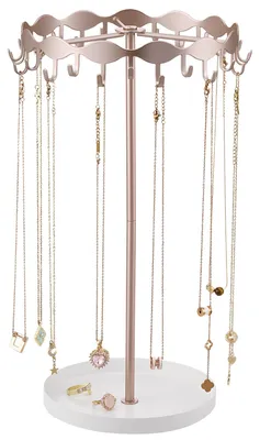 Schmuckständer mit 26 Haken, Metall, Roségold, 34 cm