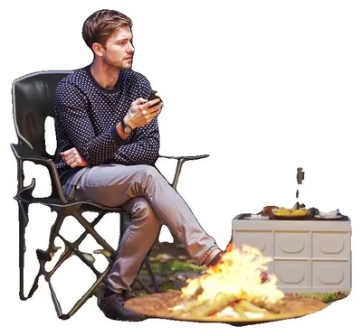 Produktbild von Campingstuhl, gepolsterter Sitz, tragbares Design, T1003-01-11525