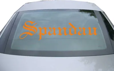 Produktbild von Indigos UG - Aufkleber Heckscheibe & Motorklappe DE6575 - orange - 600x150 mm - Stadt Pandau - Auto Scheiben Fenster Heckklappe Tuning Racing JDM - Die cut