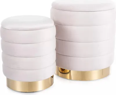 Produktbild von 2er-Set ALEKOS-Hocker – beige/gold