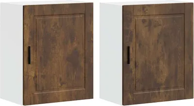 Produktbild von vidaXL Küchen-Hängeschränke 2 Stk. Porto Räuchereiche Holzwerkstoff