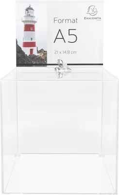 Produktbild von Exacompta abschließbare Urne 21cm, mit Kopfblende A5 - Kristall - 89258D