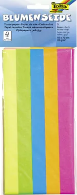 Produktbild von folia Seidenpapier NEON MIX 500 x 700 mm sortiert 5 Blatt
