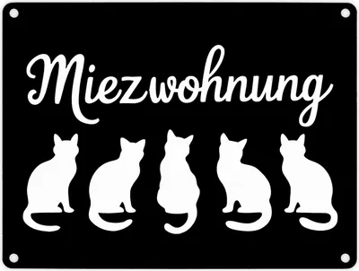 Produktbild von Miezwohnung Katzen Silhouetten Metallschild in 15x20 cm für Katzenfans