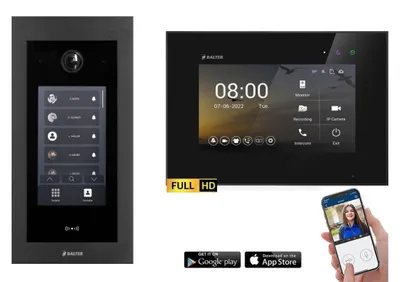 Produktbild von BALTER EVO HD Touch Schwarz Video Türsprechanlage Set bis 1000 Teilnehmer 2x7" WLAN Monitor Schwarz