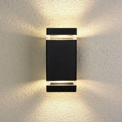 Produktbild von LUMILED Außenwandleuchte Wandlampe Wand GU10 Fassung Außenbeleuchtung Wandleuchter Gartenleuchte Terrasse Haus Fassade IP44 schwarz rechteckig