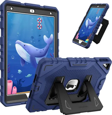 Produktbild von Fintie Kinder Hülle für iPad 9. Generation (2021) / iPad 8. Generation (2020) / 7. Gen (2019) 10,2 Zoll, robuste, stoßfeste Ganzkörper-Schutzhülle mit integriertem Ständer für Kinder, Navy