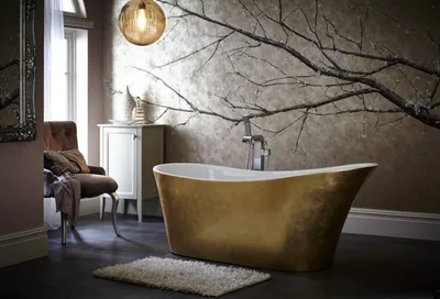 Zdjęcie produktu dla Casa Padrino Art Deco wanna wolnostojąca złota model He-Hol 1710mm - Wanna wolnostojąca retro antyczna secesyjna