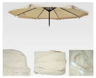 Produktbild von Ersatzbezug für Sonnenschirm Meran Pro, Gastronomie-Marktschirm mit Volant Ø 5m, Polyester - Creme