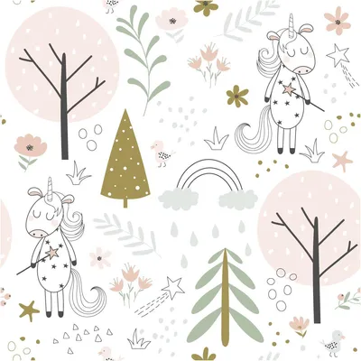 Productafbeelding van Wandsticker met behangeffect – Bosdieren met eenhoorns – 30 x 30 cm