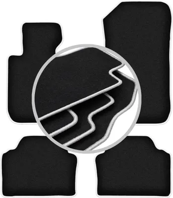 Produktbild von Fußmatten Velours Schwarz/Silber für BMW 3 E90 xDrive 2004-2011 Set 4-tlg