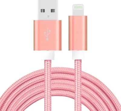 Produktbild von USB-Kabel mit Lightning-Anschluss für iPhone und iPad, 2,1 A, 2 m - Pink