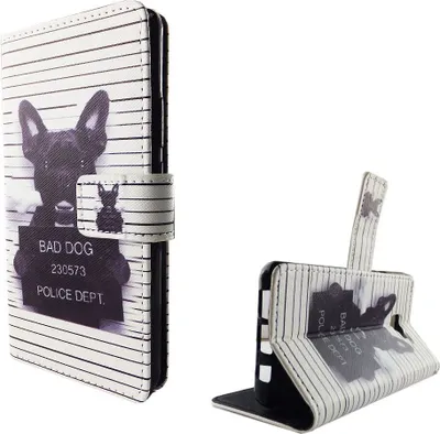 Produktbild von Handyhülle Tasche für Handy Samsung Galaxy A3 2016 Böser Hund Weiß