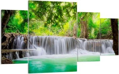 Produktbild von Bild auf Leinwand - Leinwandbild - Wasser Park Natur Landschaft - 160x90cm - Wand Bild - Wanddeko - Leinwanddruck - Bilder - Kunstdruck - Wanddekoration - Leinwand bilder - Wandkunst - DL160x90-2502