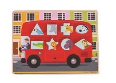 Produktbild von Bigjigs Toys Einlegepuzzle Bus mit Tieren