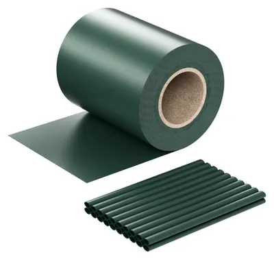 Sichtschutzfolie 35 m x 19 cm Grün 650 g/m² inkl. 20 Clips