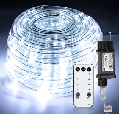 Produktbild von Fiqops LED lanové svetlo s diaľkovým ovládaním vonkajšie vonkajšie/vnútorné lanové svetlo vnútorné rozprávkové svetlá studená biela-30m