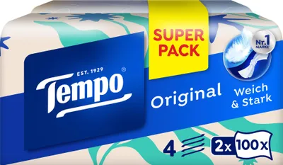 Produktbild von Tempo Taschentücher Duo-Box 2x100ST