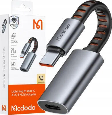 Immagine prodotto di Mcdodo Adattatore Lightning USB-C Cavo per iPhone 3 in 1 OTG