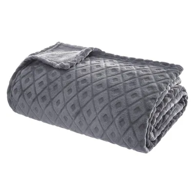 Produktbild von Plaid 3D Diamant 180x230 Grau - Atmosphera