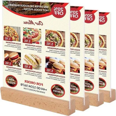 Produktbild von Famanu Tischaufsteller 4 Stück - 15 x 15 cm - mit Holzsockel