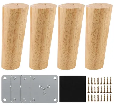 Obrázok produktu pre Drevené nohy na stôl, výška 12 cm, 4 kusy, masívne dubové