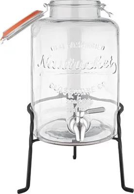 Image de Distributeur d'Eau Rétro en Verre avec Socle 8,5 L - Olympia