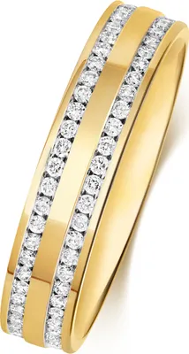 Produktbild von 9 Karat (375) Gold 4,5mm Flach Court Form Diamant Trauring/Ehering/Hochzeitsring Brillant-Schliff 0.60 Karat H - PK1, 59 (18.8); TRS368309KYRSR