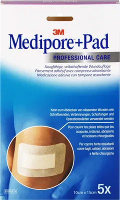 Produktbild von Medipore + Pad 10,0 cm x 15,0 cm, 5 St. Pflaster