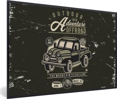 Produktbild von MuchoWow® MuchoWow® Gerahmtes Poster Auto - Oldtimer - Briefe 30x20 cm - Poster mit zchwarzem Bilderrahmen - Kunstdruck - Bild-Poster
