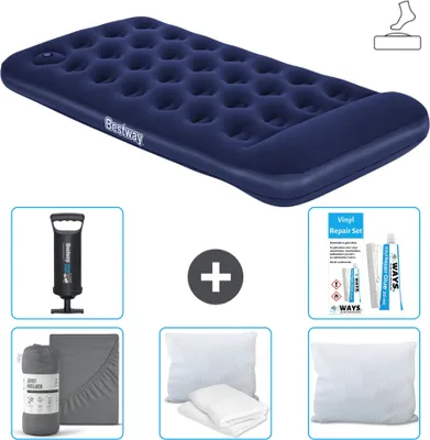 Obrázek produktu pro Bestway nafukovací matrace - pro 1 osobu - 99 x 188 x 28 cm - modrá - včetně příslušenství
