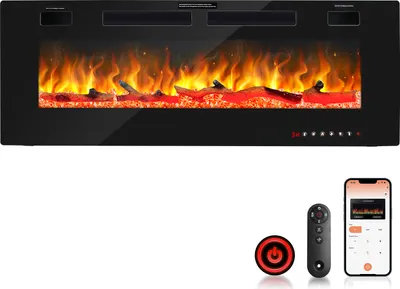 Obrázok produktu pre Yakimz elektrický krb s ohrevom a otvoreným ohňom LED - Umelý oheň - Elektrický krb 1500W - 127 cm - Elektrický krb - s ochranou proti prehriatiu