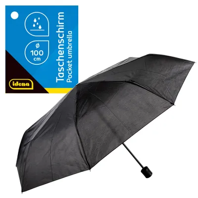 Produktbild von Taschenregenschirm / Ø100cm / Farbe: schwarz
