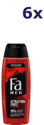 Produktbild von 6x Fa Shower 250 ml für Männer – Attraction Force 2-in-1