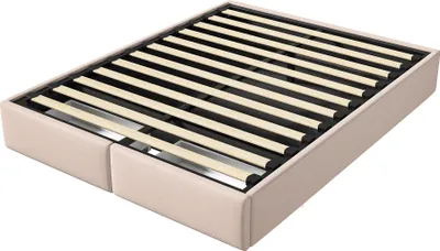 Produktbild von Polsterbett 140 x 200 cm, Plattformbett mit 2 Schubladen, ohne Kopfteil, Beige
