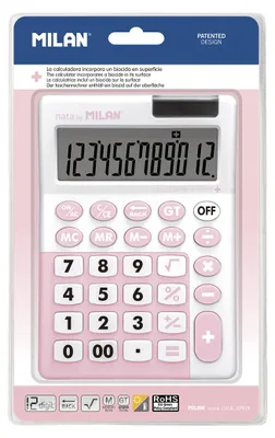 Zdjęcie produktu dla Milan 151812IBGPBL, Desktop, Podstawowy kalkulator, 12 cyfr(y), Bateria/Energia słoneczna, Różowy