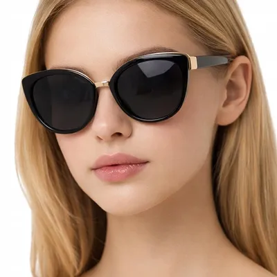 Produktbild von Moramo RETA Damen Sonnenbrille Katzenaugen Polarisierend Schwarz