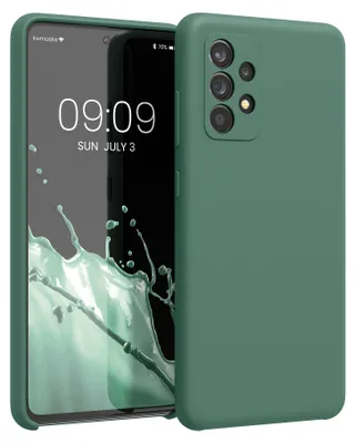 Produktbild von kwmobile Handyhülle für Samsung Galaxy A52 / A52 5G / A52s 5G Hülle - Case Silikon - Kabelloses Laden - Schutzhülle Cover in Tannengrün