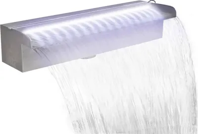 Obrázek produktu pro vidaXL Bazénová vodopádová fontána s LED diodami Obdélníková nerezová ocel 45 cm