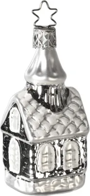 Produktbild von Christbaumschmuck Kapelle 9cm Glas Figur Silber