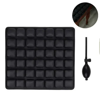 Produktbild von Aufblasbares Sitzkissen Luftsitzkissen Tragbarer Autositz Bürostuhl Rollstuhl Pad Anti Dekubitus Orthopädische Schmerzlinderung Kissen Camping Sitzmatte mit Pumpe(Black)