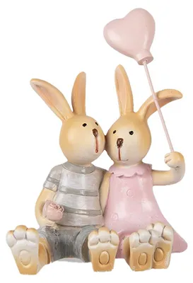 Productafbeelding van Clayre & Eef Decoratieve figuur, konijn, 8x6x10 cm, bruin, kunststof