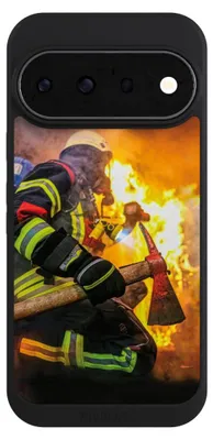 Produktbild von NIVOCASE Handyhülle für Google Pixel 11 Pro Hülle NIVOpure Case Schwarz Feuer Feuerwehr Lebensretter
