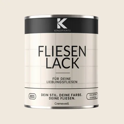 Produktbild von Kenzopaints 750ml Fliesenlack Fliesenfarbe - Cremeweiß (RAL 9001)