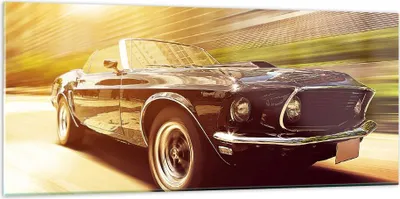 Produktbild von Bilder auf glas - Auto Cabrio - 120x50cm - Glasbilder - Wandbilder - Bilder - Kunstdruck - zum Aufhängen bereit - Wanddekoration aus Glas - Glas Bilder - Wandbild auf Glas - Einteilig - GAB120x50-3626