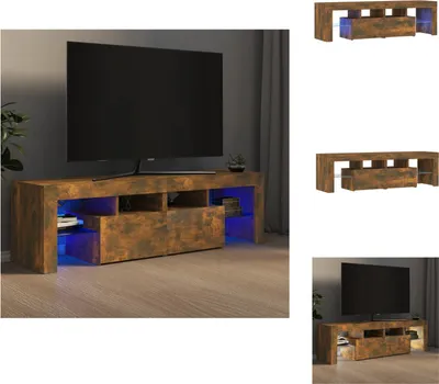 Produktbild von vidaXL TV-Schrank mit LED-Leuchten Räuchereiche 140x36,5x40 cm -  TV-Möbel
