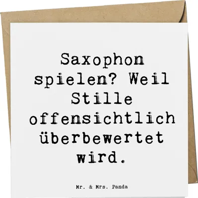Produktbild von Mr. & Mrs. Panda Grußkarte Spruch Saxophon Leidenschaft - Weiß - Geschenk, Musik, Glückwunschkarte, Blues, Musikinstrument, Melodie, Lernen, anlasskarte, doppelkarte
